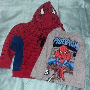 MARVEL Spider-Man Kids Hoodie and Shirt Set - Red and Gray